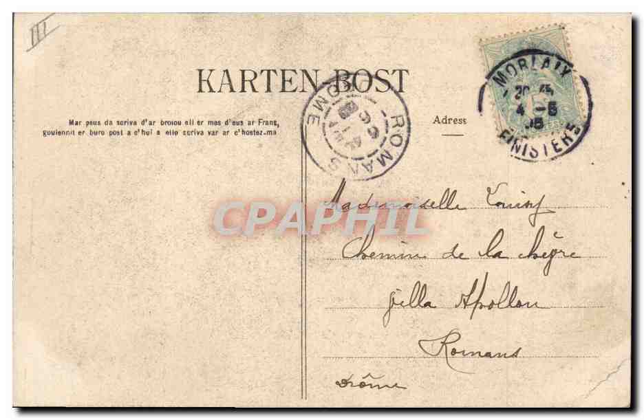 CPA Folklore Le rendez vous en Bretagne Declaration  — Verso