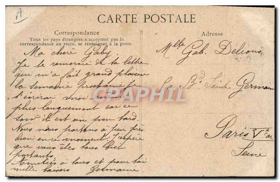CPA Folklore Pays du Leon Jeune fille de Lampaul et Guimiliau  — Verso