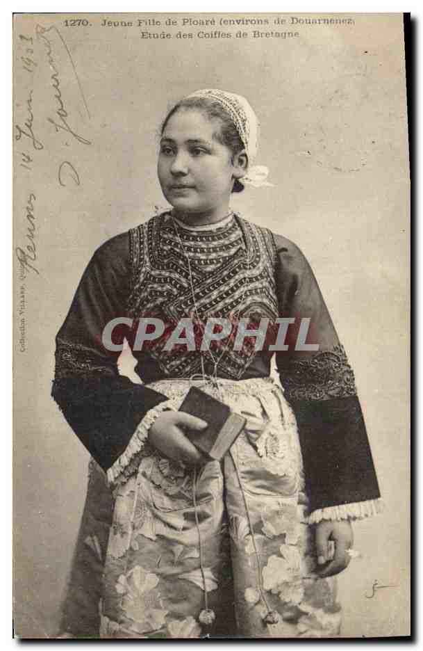 CPA Folklore Jeune fille de Ploare Environs de Douarnenez 