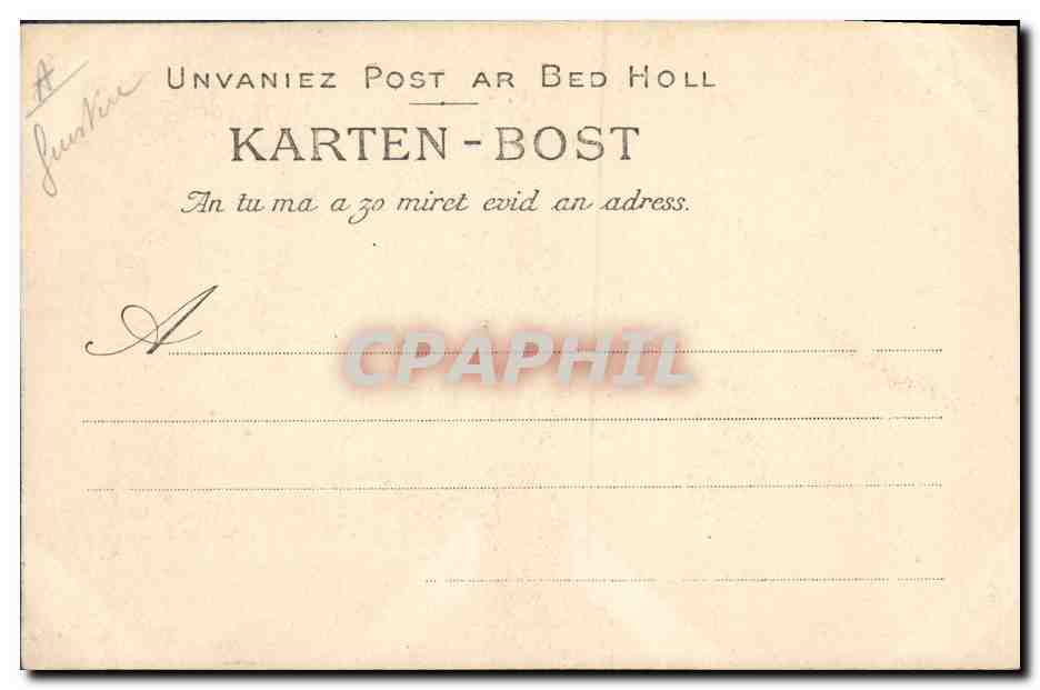 CPA Folklore Pont Aven Jeune fille sortant de la messe  — Verso
