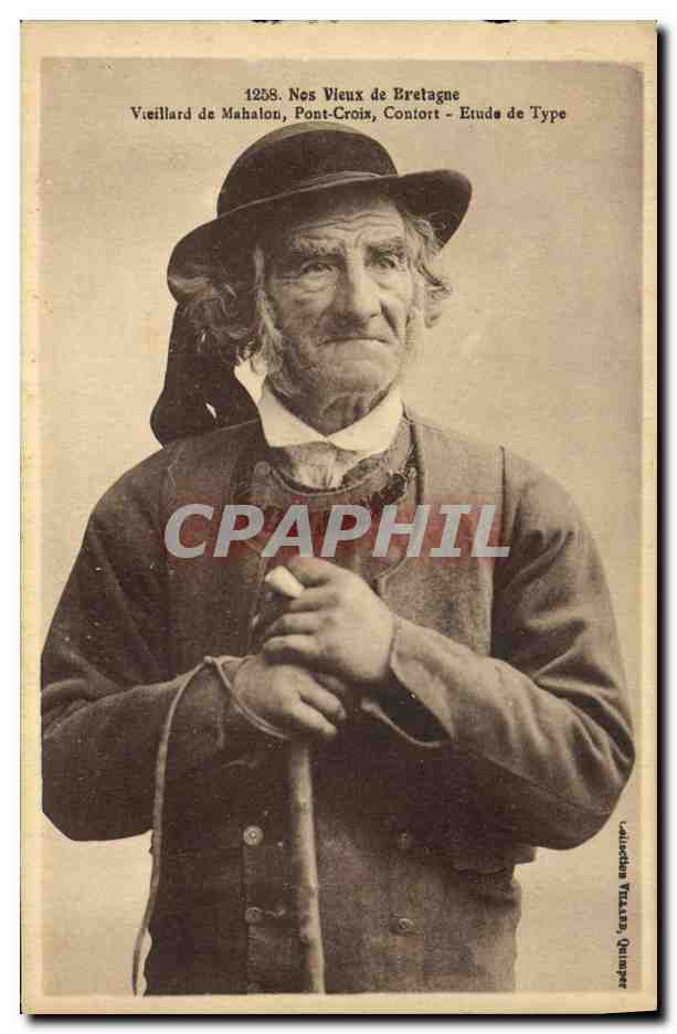 CPA Folklore Vieillard de Mahalon Pont Croix Confort Etude de type 