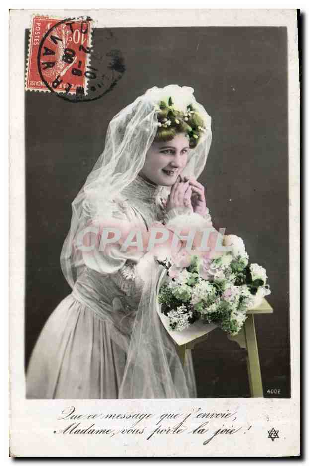 Jeune mariée — avec bouquet — éditeur anonyme, n° 4002
