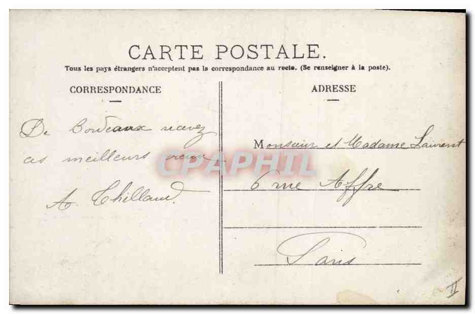 Nouveau couple — mariage — J.Q. N°176 — Verso