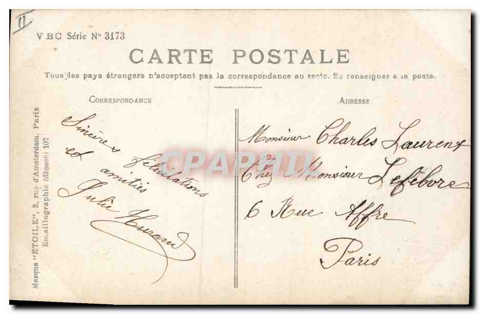 CPA Fantaisie Femme Mariage  — Verso