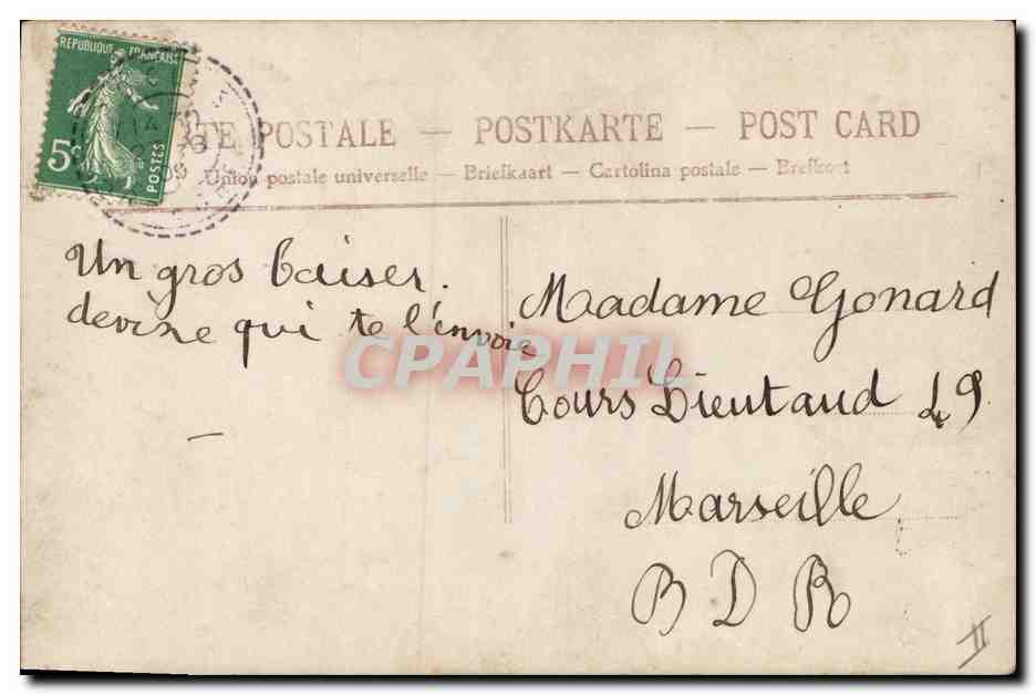 Jeune femme en robe de mariée — avec bouquet de fleurs — ABN 564 — Verso