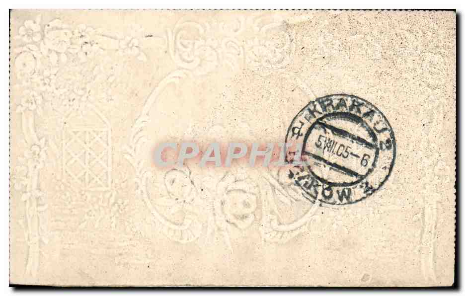 CPA Fantaisie Fleurs Hirondelle  — Rückseite