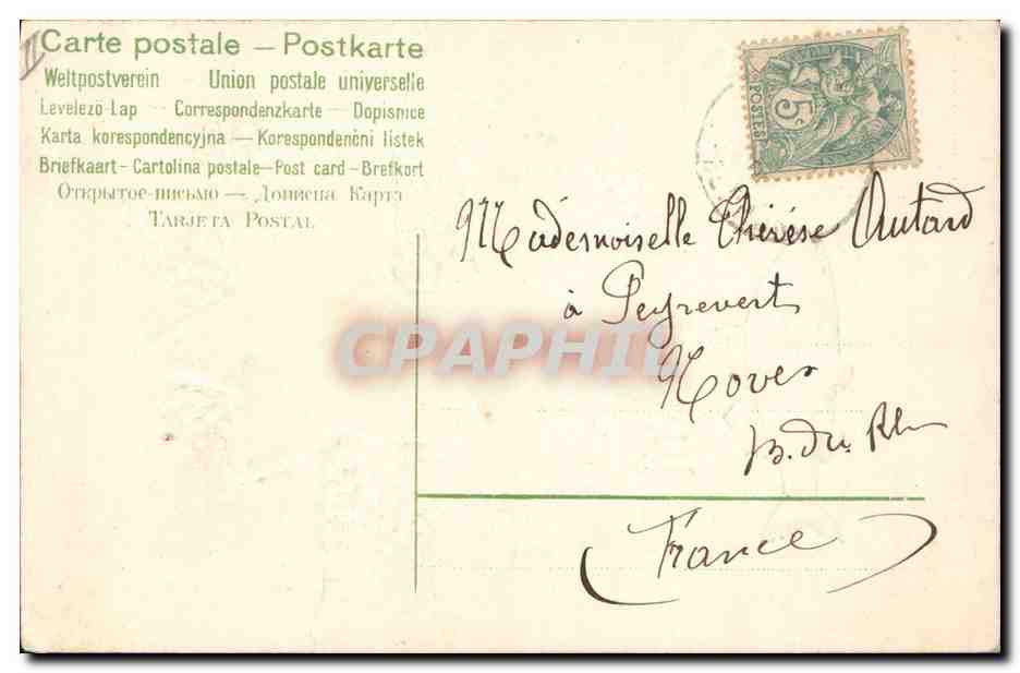 CPA Fantaisie Fleurs Poisson 1er Avril — Rückseite