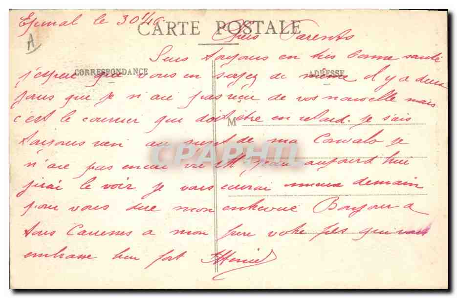 CPA Epinal Les usines du Champ du Pin Impression sur etoffes  — Rückseite