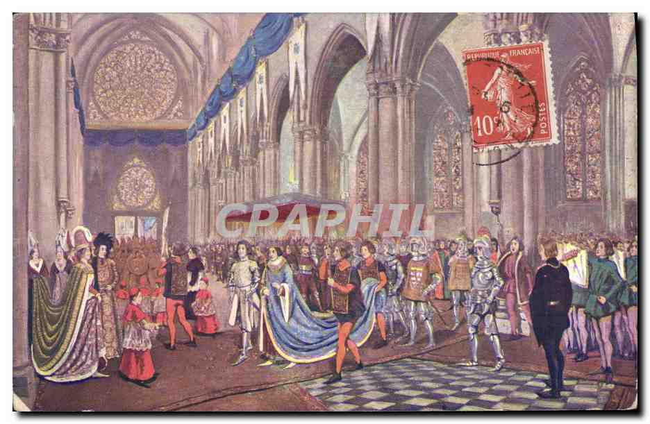 CPA Jeanne d'Arc Apres la ceremonie du sacre de Charles VII dans la cathedrale de Reims 