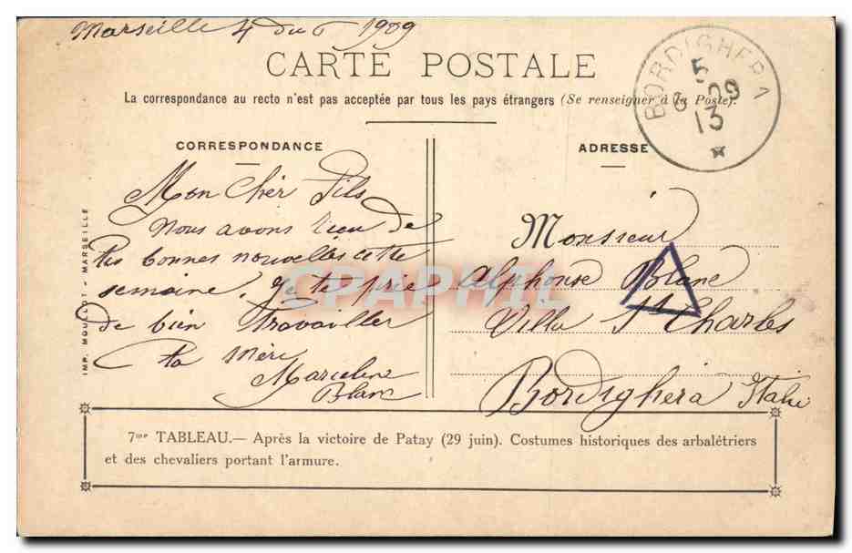 CPA Jeanne d'Arc Apres la victoire de Patay  — Rückseite