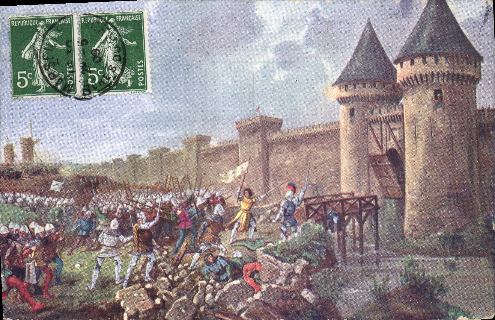 CPA Jeanne d'Arc Prise du Fort et du Pont des Tourelles 