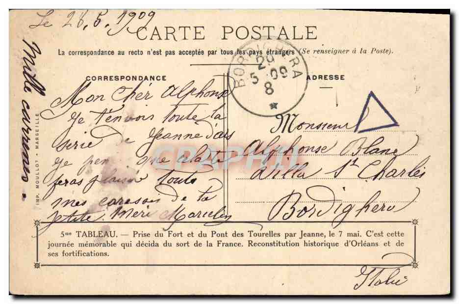 CPA Jeanne d'Arc Prise du Fort et du Pont des Tourelles  — Rückseite