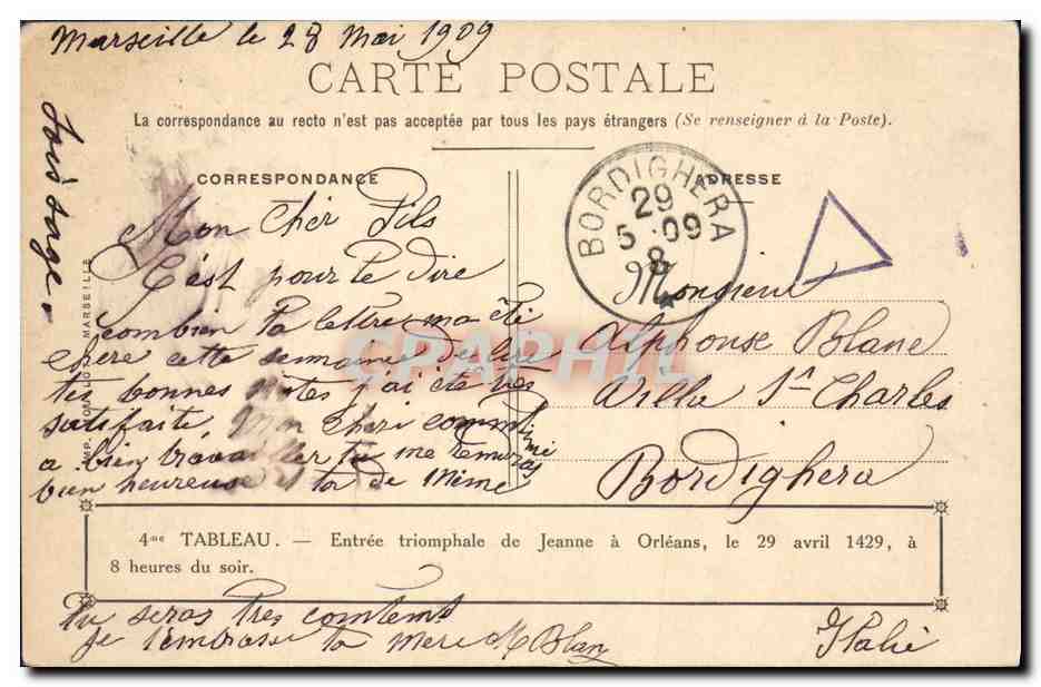 CPA Jeanne d'Arc Entree triomphale de Jeanne a Orleans  — Verso