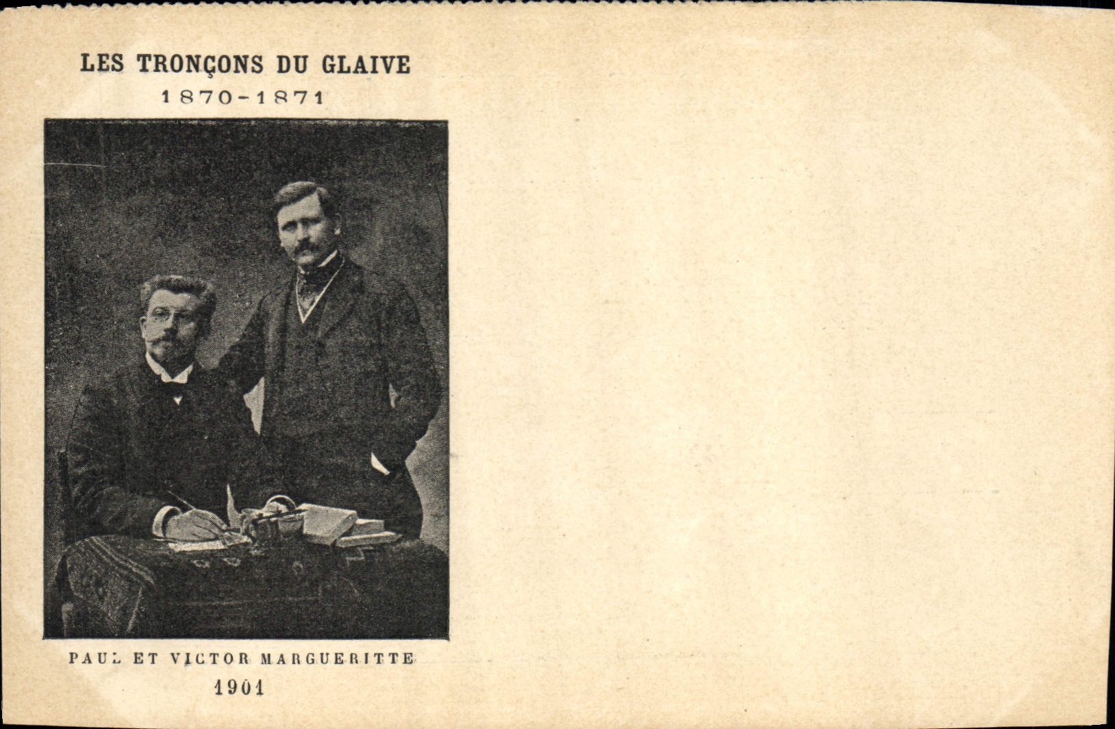 CPA Les troncons du glaive Paul et Victor Margueritte 1901