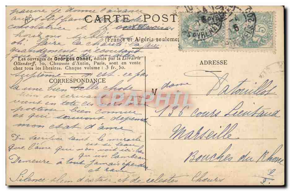 CPA Georges Ohnet — Verso