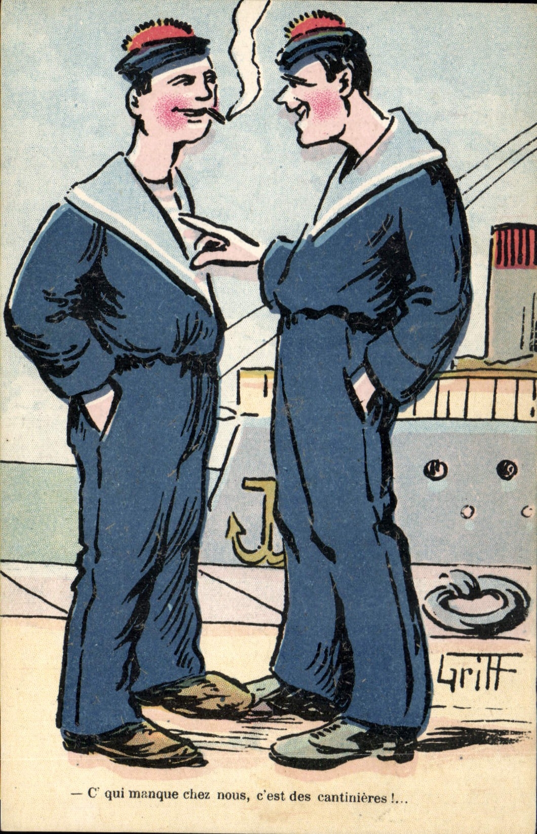 CPA Fantaisie Illustrateur Griff Marins 