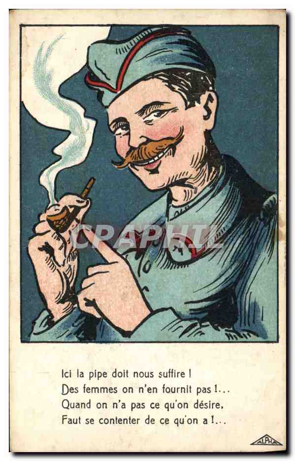 CPA Fantaisie Illustrateur Griff Soldat Militaria Pipe Tabac 