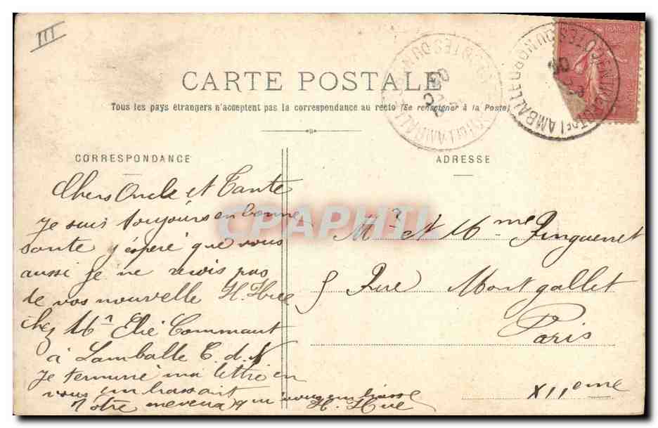 CPA Cheval Chevaux Hippisme Lamballe Le harras Haras — Verso