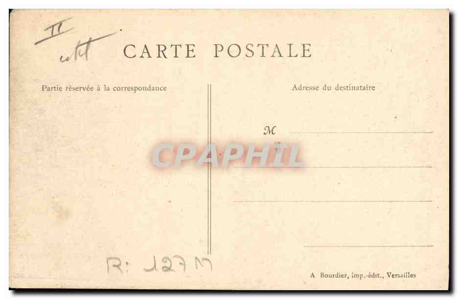 CPA Cheval Chevaux Hippisme Versailles Grandes Ecuries L'arsenal — Verso