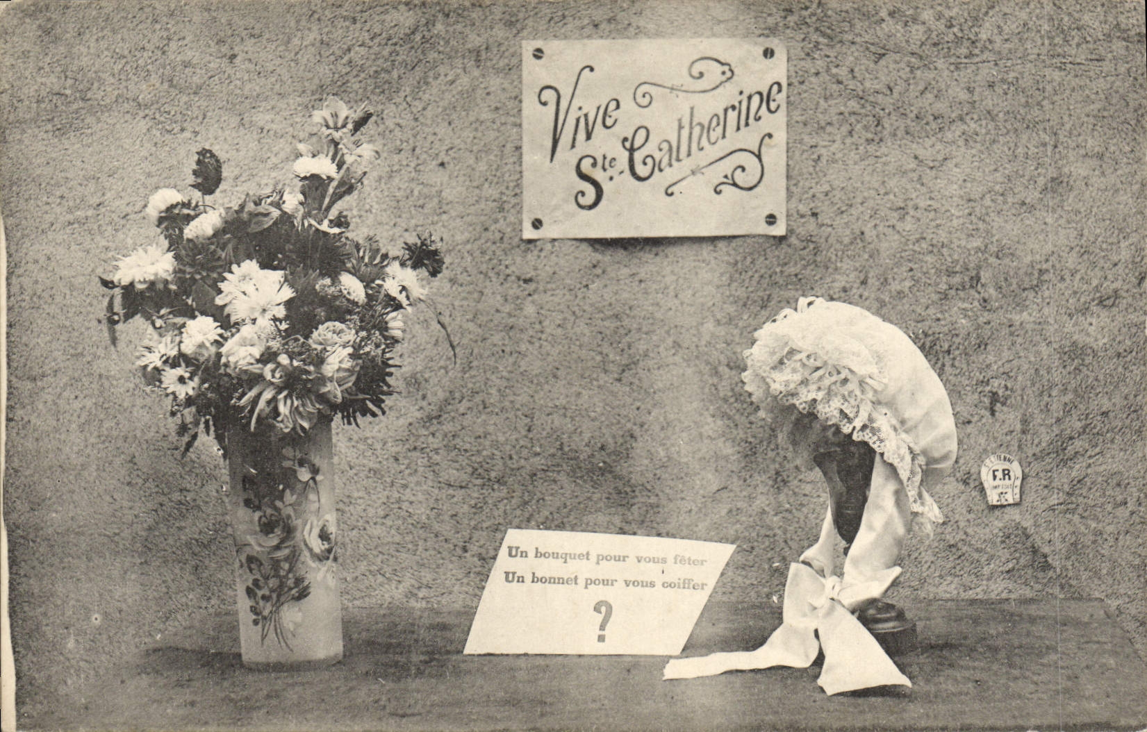 Bouquet et bonnet pour Sainte Catherine — Éditeur non identifié