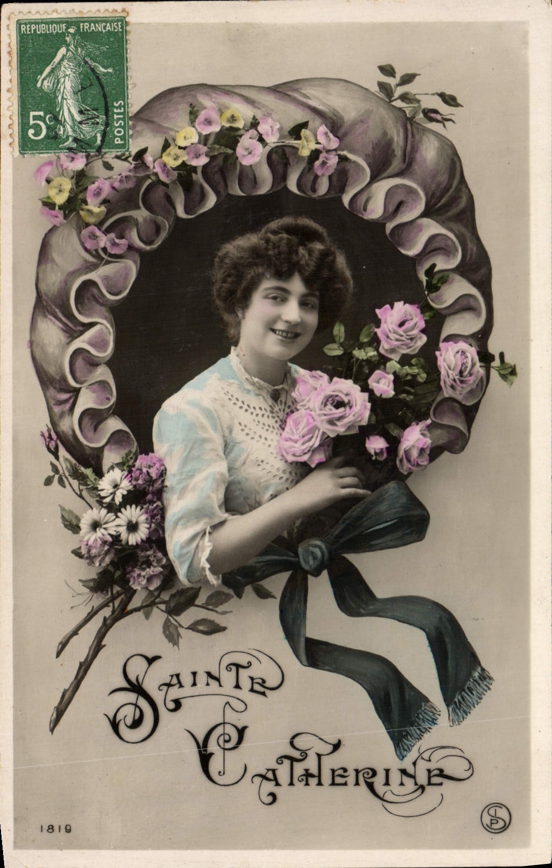 Sainte Catherine — carte postale religieuse — éditeur T.P. n° 1819