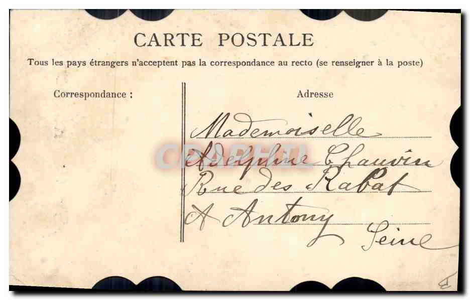 Sainte-Catherine — Carte postale humoristique avec bonnet et texte — éditeur inconnu — Rückseite
