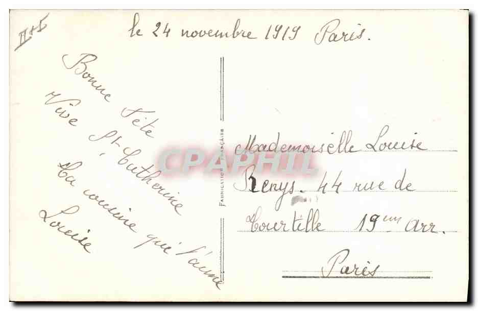 Femme en robe rose et chapeau — Cate Catherine — éditeur Cate Catherine, n° 4445 — Rückseite