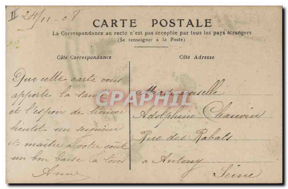 CPA Fantaisie Ste Catherine Bonnet  — Verso