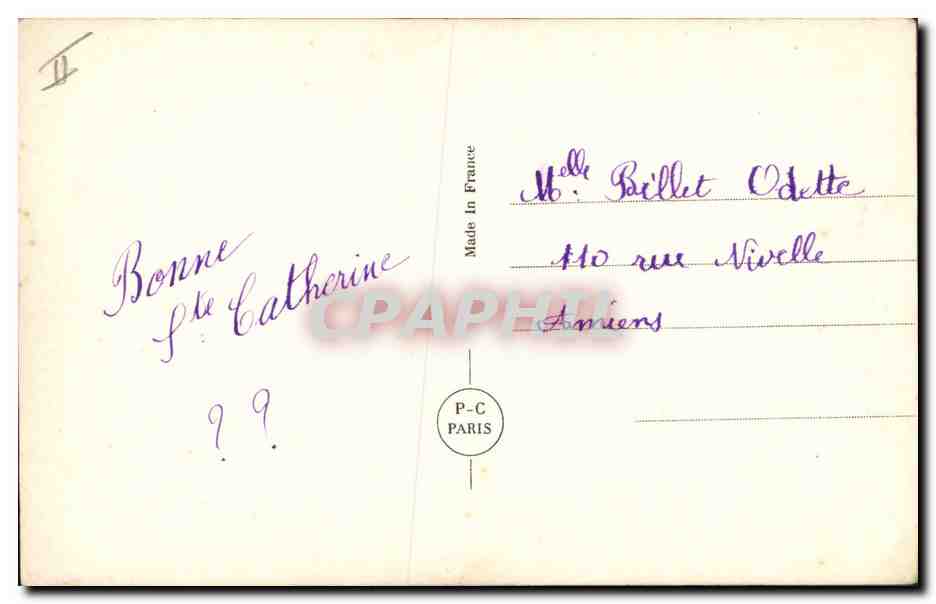 CPA Fantaisie Ste Catherine Femme — Rückseite