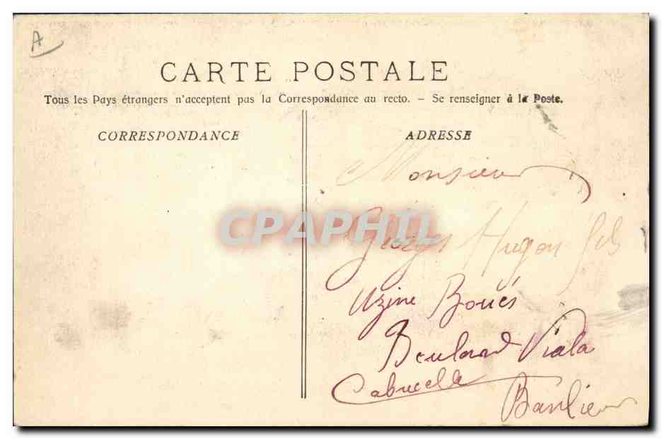 Course de Taureaux — Entrée du taureau dans les Arènes — Phototype E. Lagour, Marseille — Verso
