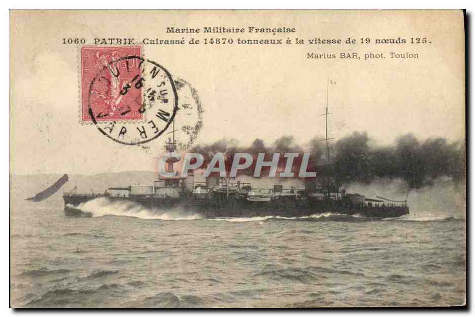 Cuirassé Patrie — Marine Militaire Française — Marius BAR, phot. Toulon