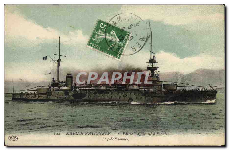 Marine Nationale — 'Patrie' — Quirasse d'Escadre (14.868 tonnes) — Éditeur E.P.D. n°142