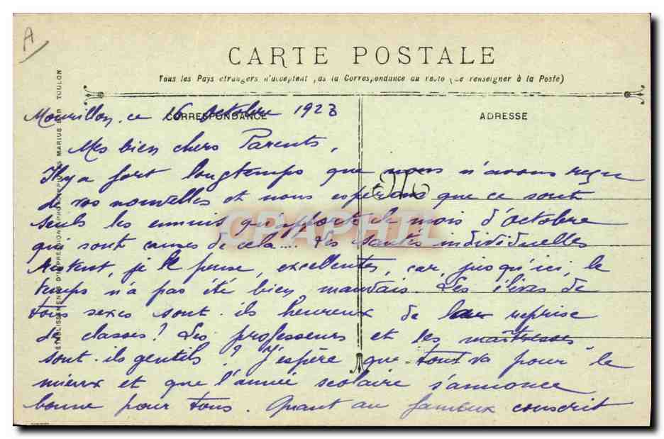 Croiseur Cuirassé Pothuau — Marine Militaire Française — Guerre 1914-1918 — Verso