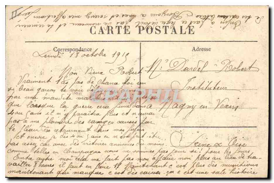Cherbourg — Le Cuirassé "Patrie" pendant une Tempête — Édition F. C. Cherbourg — Verso
