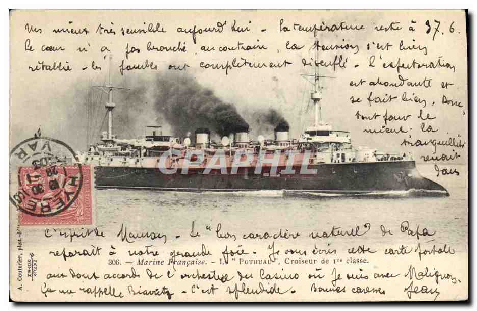 Croiseur de 1ère classe "Pothuau" — Marine Française — A. Couturier, n°306