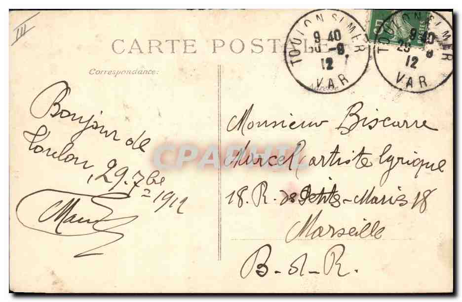 CPA Bateau de Guerre Paris Cuirasse d'escadre Dreadnought — Verso