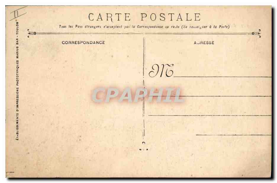 CPA Bateau de Guerre Paris Cuirasse d'escadre Construit par les chantiers de la Seyne — Verso