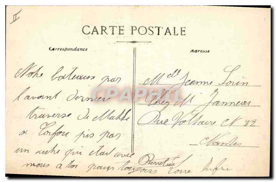 CPA Bateau de Guerre Paris Cuirasse Francais de 1er rang par grosse mer — Verso