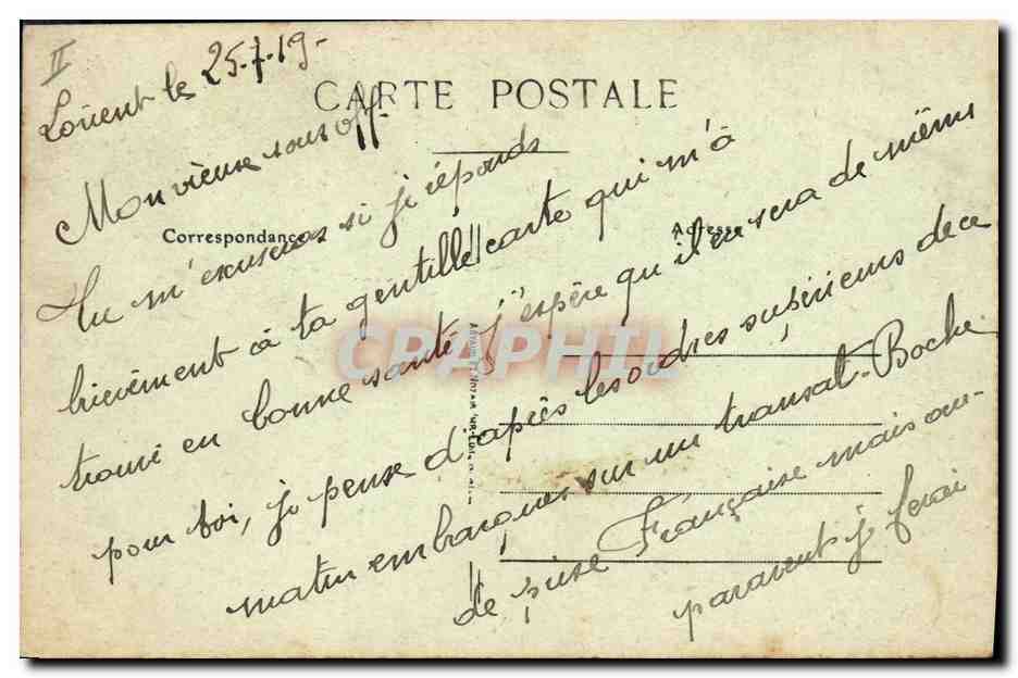 Marine de guerre française — Le cuirassé « Patrie » — éditeur non identifié, n° de série 2 — Verso