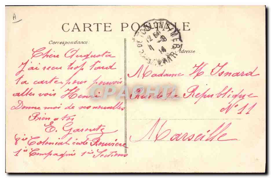 CPA Bateau de Guerre Paris Cuirasse d'escadre Dreadnought — Verso