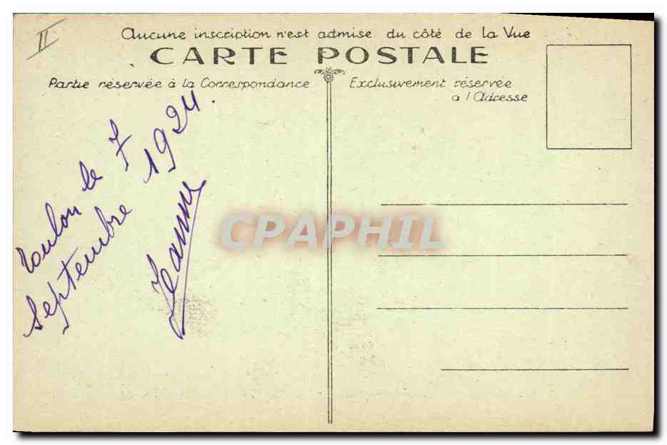 CPA Bateau de Guerre Paris Cuirasse a turbines — Verso