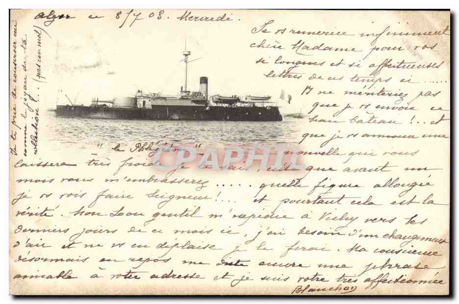 Algéro en 1908. Mercredi. — Le « Pégase » — éditeur non visible - Anverso