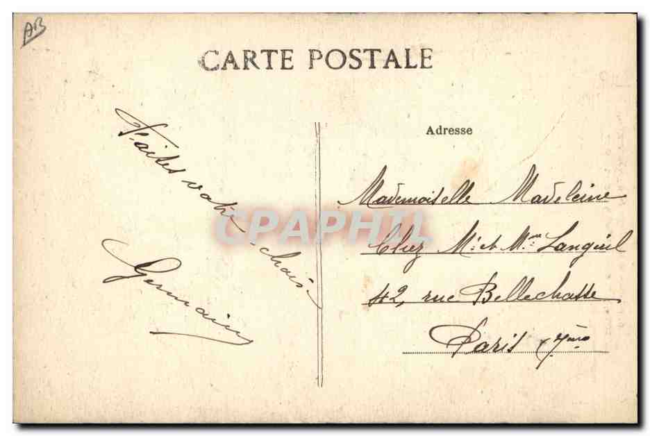 CPA Folklore Trois vieux compagnons d'armes Vieillards de Guiscrif Environs de Quimperle  — Verso