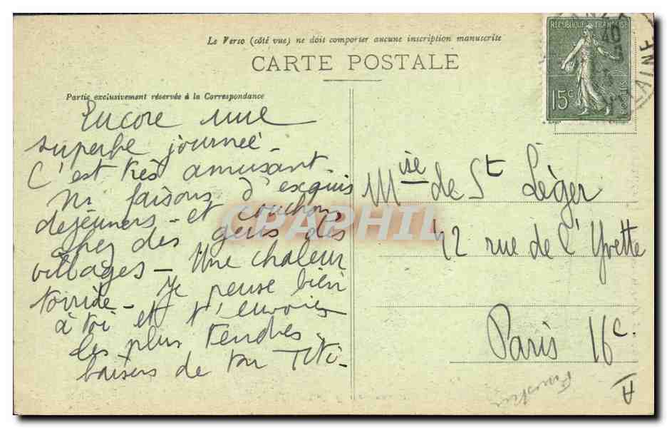 CPA Folklore Jeune homme de Plougastel Daoulas  — Verso
