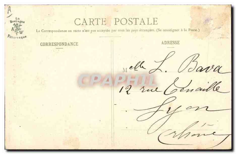 CPA Folklore Petite Bigoudene Pont L'Abbe Enfant  — Verso