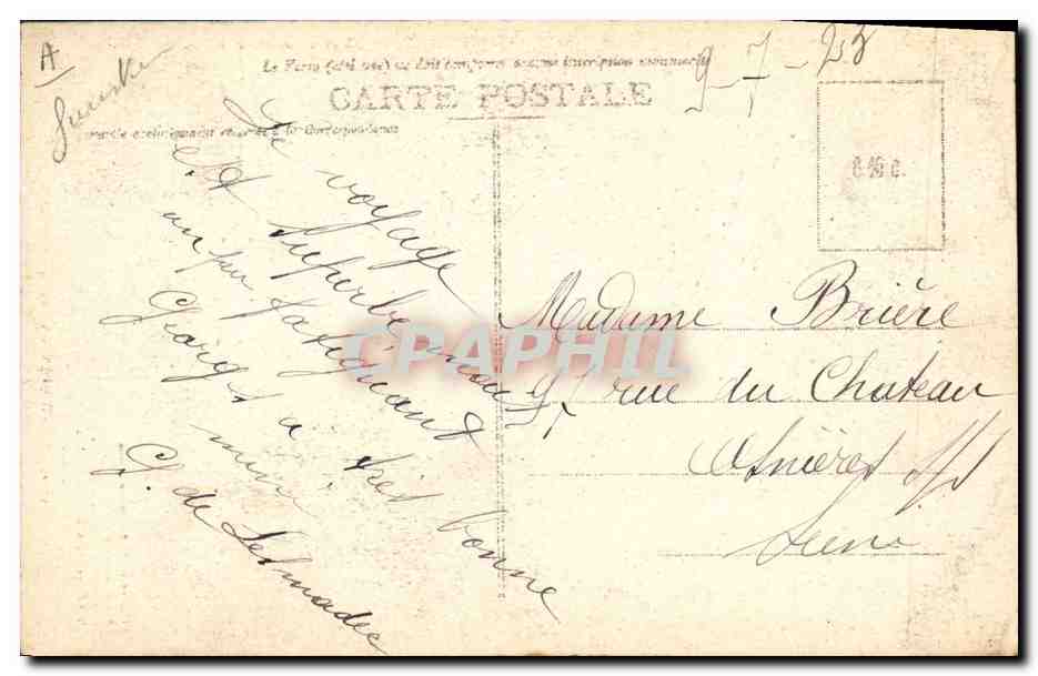 CPA Folklore Pont Aven Costume de mariee Mariage  — Verso