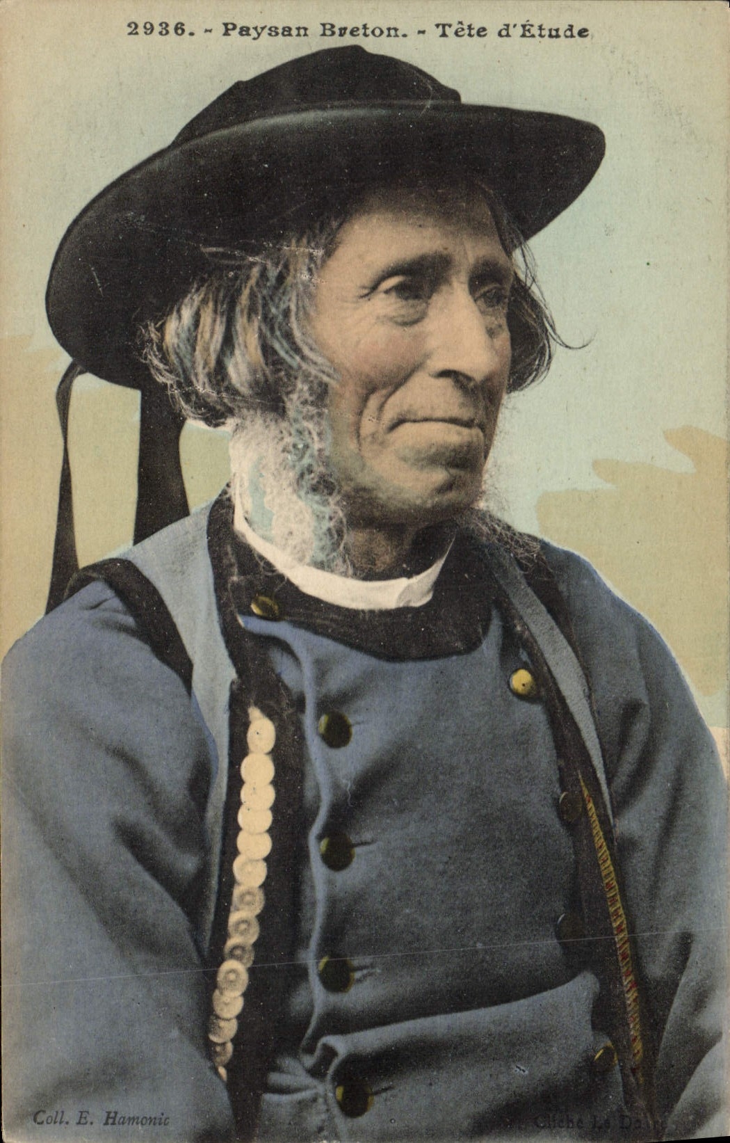 CPA Folklore Paysan Breton Tete d'etude 