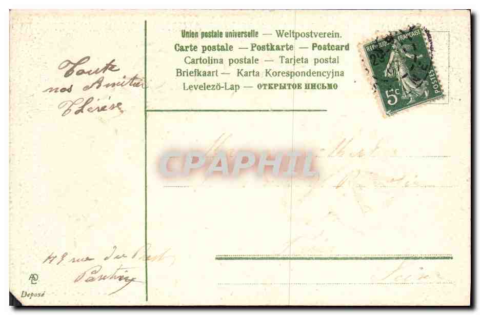 CPA Fantaisie Fleurs  — Verso