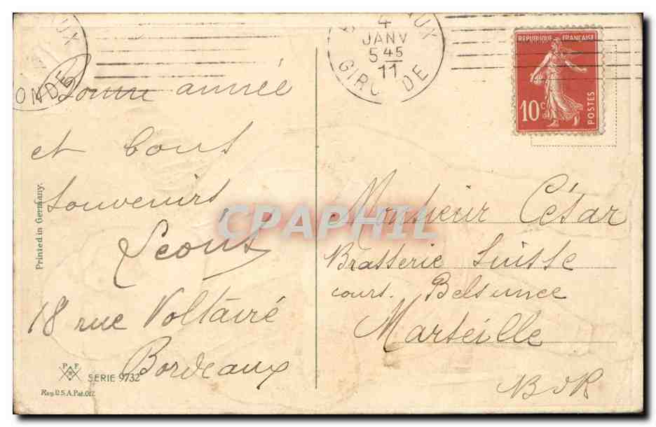 CPA Fantaisie Homme (en relief)  — Verso