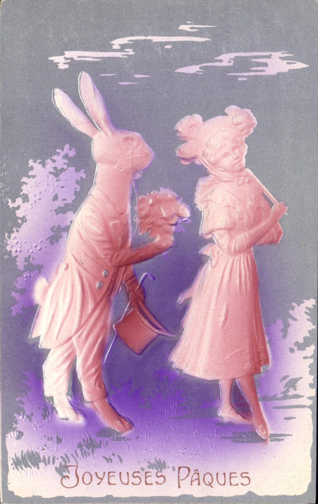 Bunny et fille — Pâques — éditeur inconnu, n° de série non visible